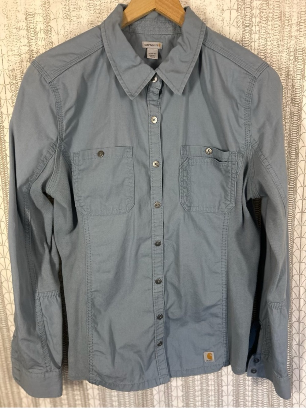 Carhartt Pale Blue Collar Shirt with Logo Patch